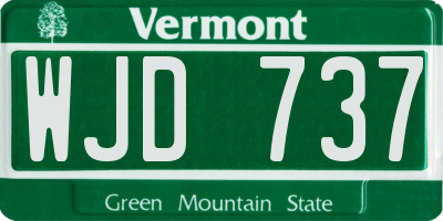 VT license plate WJD737