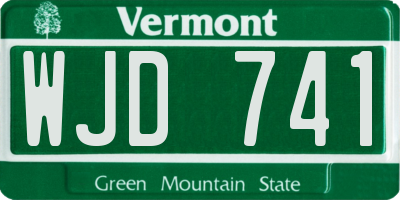 VT license plate WJD741