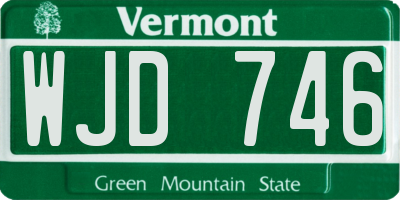 VT license plate WJD746