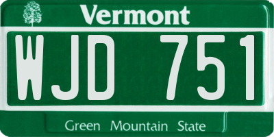 VT license plate WJD751