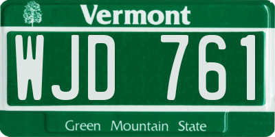 VT license plate WJD761