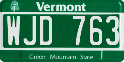 VT license plate WJD763
