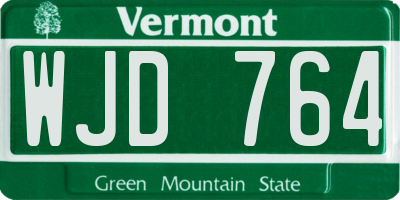 VT license plate WJD764