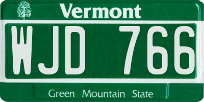 VT license plate WJD766