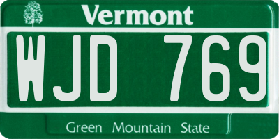 VT license plate WJD769