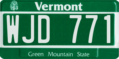 VT license plate WJD771