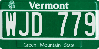 VT license plate WJD779