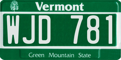 VT license plate WJD781