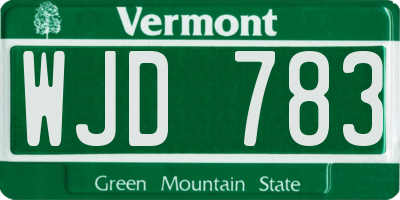 VT license plate WJD783