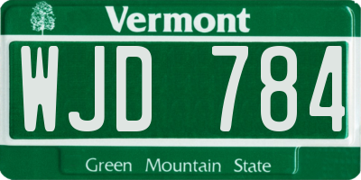 VT license plate WJD784