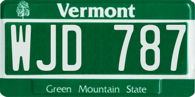 VT license plate WJD787