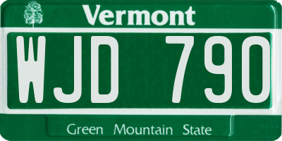 VT license plate WJD790
