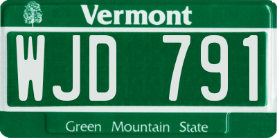 VT license plate WJD791
