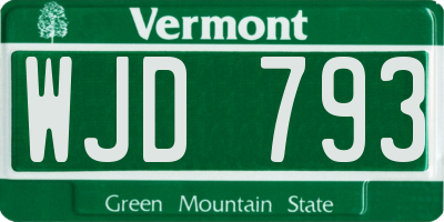 VT license plate WJD793