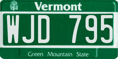 VT license plate WJD795
