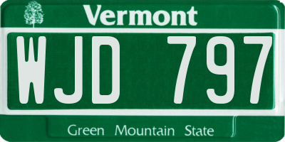 VT license plate WJD797