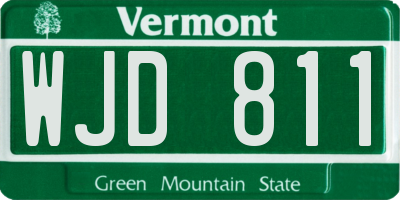VT license plate WJD811