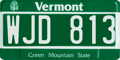 VT license plate WJD813
