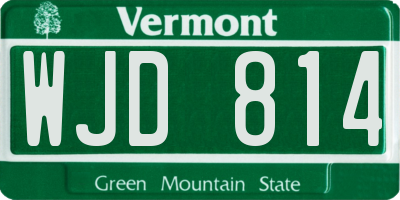 VT license plate WJD814
