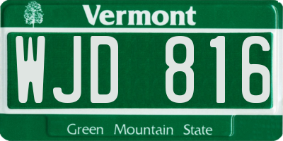 VT license plate WJD816