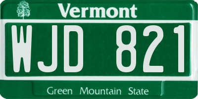 VT license plate WJD821