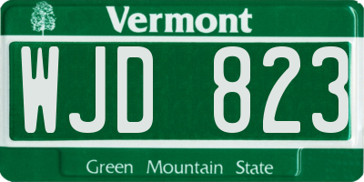 VT license plate WJD823