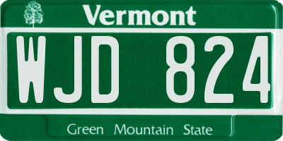 VT license plate WJD824