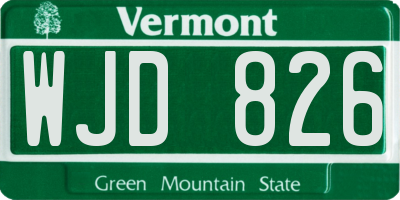 VT license plate WJD826