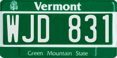 VT license plate WJD831
