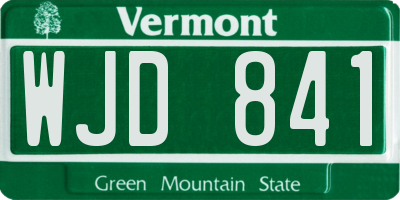 VT license plate WJD841