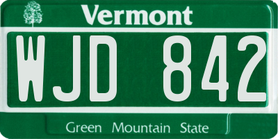 VT license plate WJD842