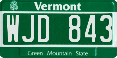 VT license plate WJD843