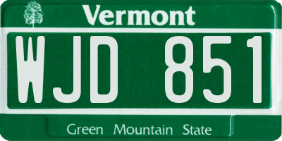 VT license plate WJD851