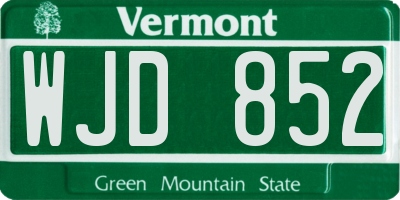VT license plate WJD852