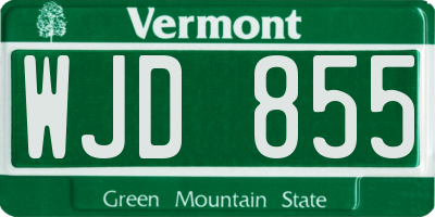 VT license plate WJD855