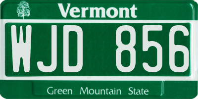 VT license plate WJD856
