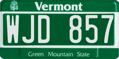 VT license plate WJD857