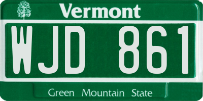 VT license plate WJD861