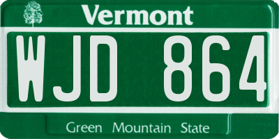 VT license plate WJD864
