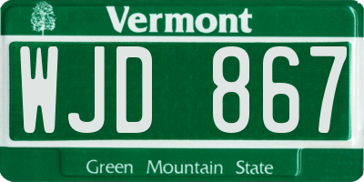 VT license plate WJD867
