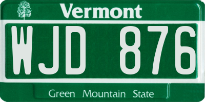 VT license plate WJD876