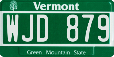 VT license plate WJD879