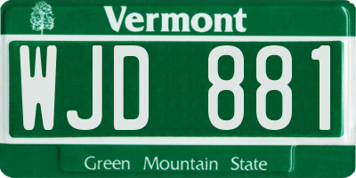 VT license plate WJD881