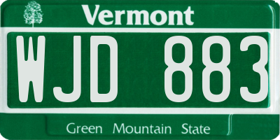 VT license plate WJD883