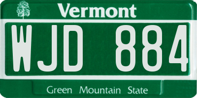 VT license plate WJD884