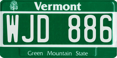 VT license plate WJD886