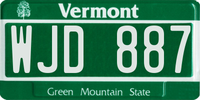 VT license plate WJD887
