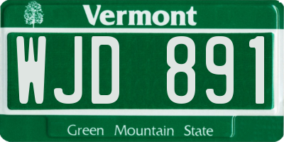 VT license plate WJD891