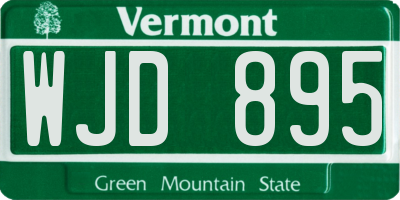 VT license plate WJD895