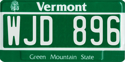 VT license plate WJD896